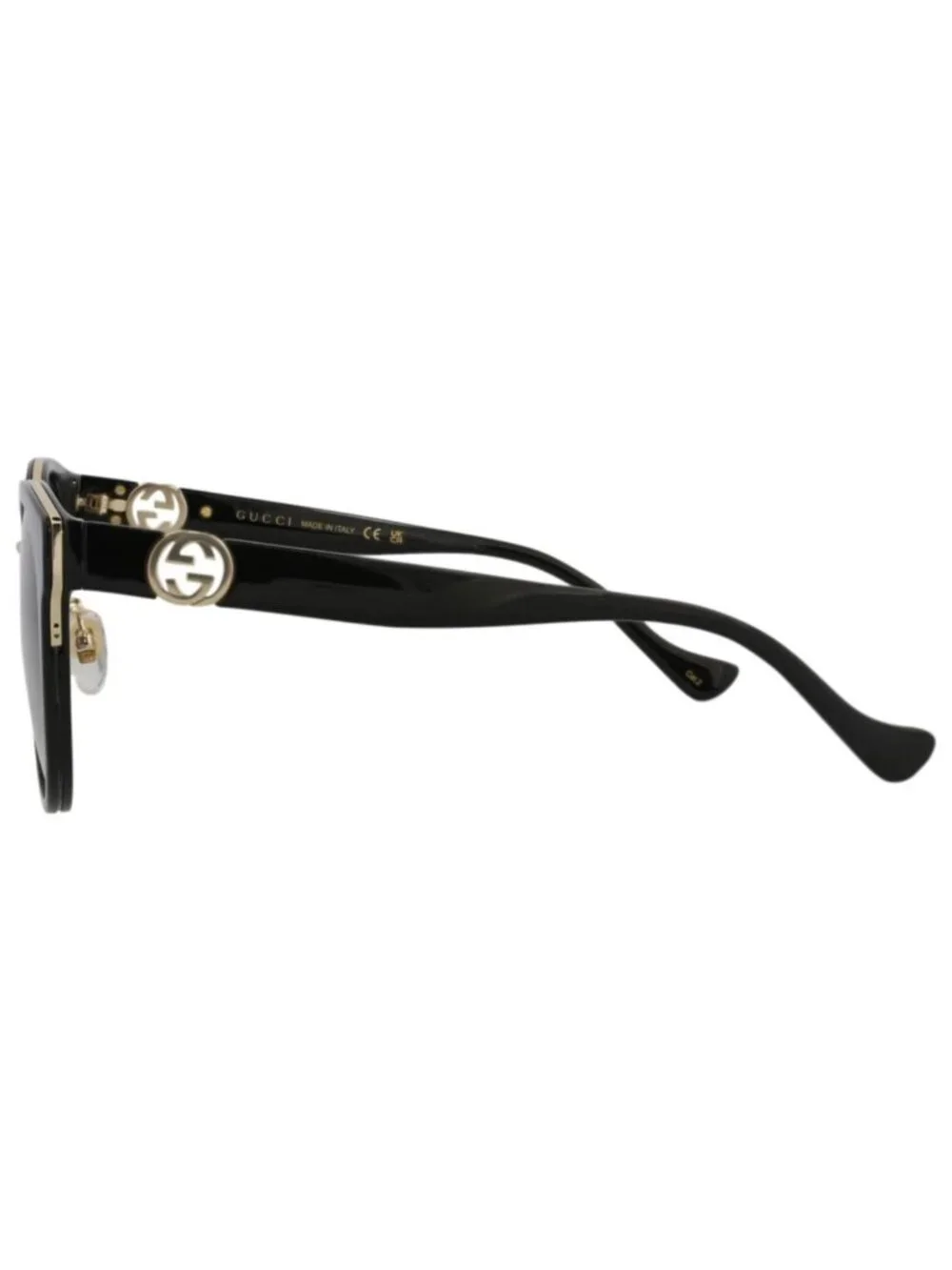 New Gucci Women's Eyeglasses Round Oval Black Black Grey